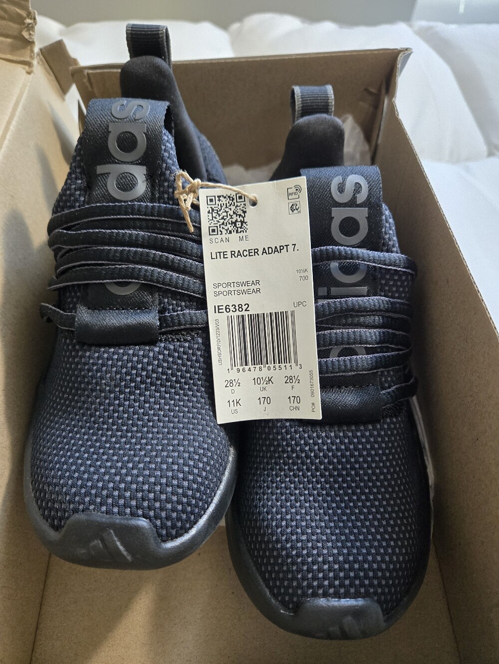 Adidas Kids Toddler 11 Lite Racer Slip-On Sneakers - Black
